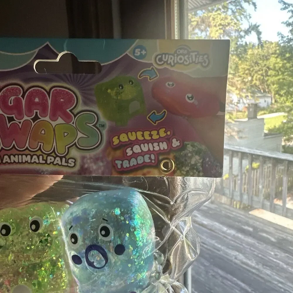 Orb Curiosities Sugar Swaps Mini Animals Squishys 4 Pack Green,Blue,Pink,Purple